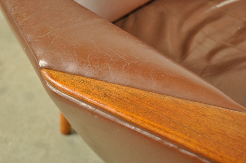 Vintage leather easy chair 2 by Madsen & Schubell for Bovenkamp 1960s Netherlands afbeelding 5