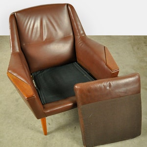 Vintage leather easy chair 2 by Madsen & Schubell for Bovenkamp 1960s Netherlands afbeelding 8