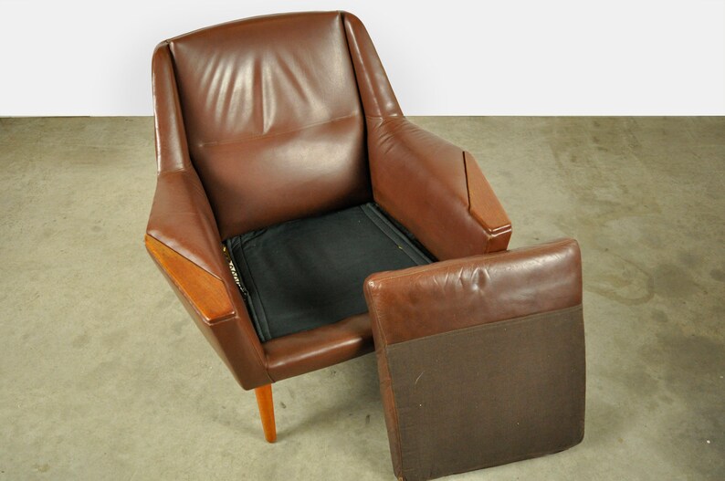 Vintage leather easy chair 2 by Madsen & Schubell for Bovenkamp 1960s Netherlands afbeelding 8