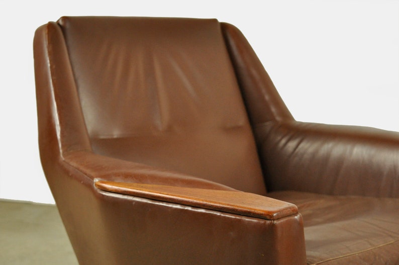 Vintage leather easy chair 2 by Madsen & Schubell for Bovenkamp 1960s Netherlands afbeelding 9