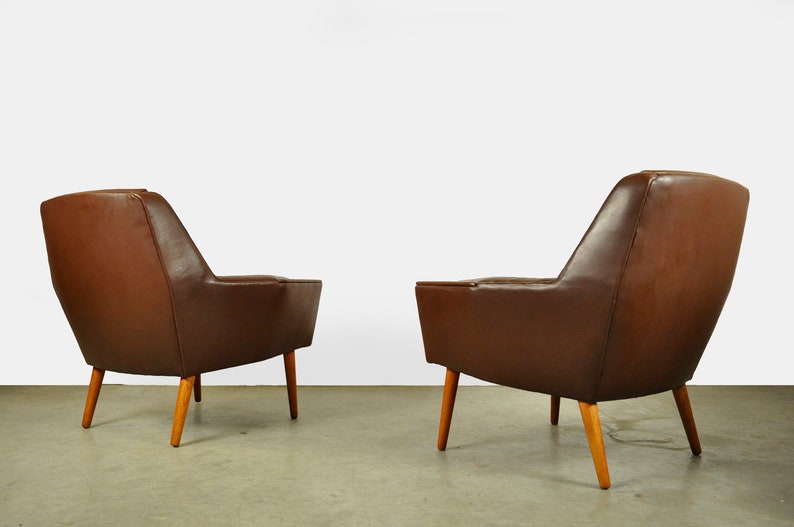 Vintage leather easy chair 2 by Madsen & Schubell for Bovenkamp 1960s Netherlands afbeelding 2