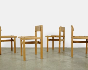 Trybo series pine dining chairs (4) by Edvin Helseth for Stange Bruk, Norway 1960s