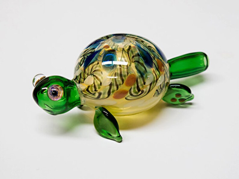 hand blown glass turtle