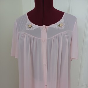 70s &quot;Vanity Fair&quot; Light Pink Nylon Pajama Set XL