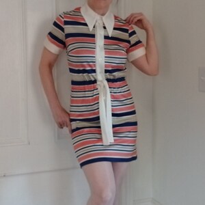 1970s Mini Dress with Dagger Collar and Tie Waist Mindy Malone image 10