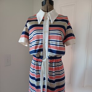 1970s Mini Dress with Dagger Collar and Tie Waist Mindy Malone image 2