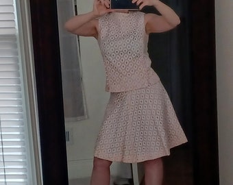 1960s Pink Mod Skirt and Top Set "Marie Phillips Original"