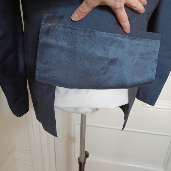 1960s Men's Blue Silk Suit Jacket - 