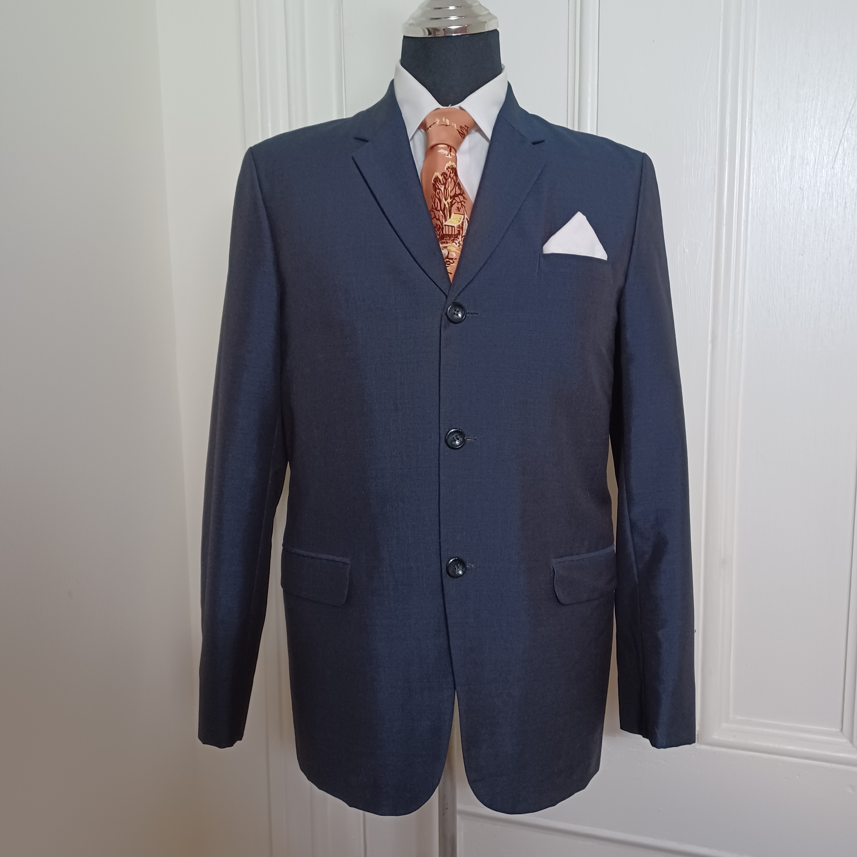 1960s Men's Blue Silk Suit Jacket - 
