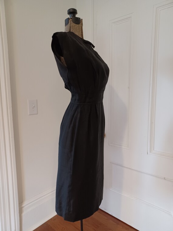 1950s Summer Weight Silk Wiggle Dress - image 3