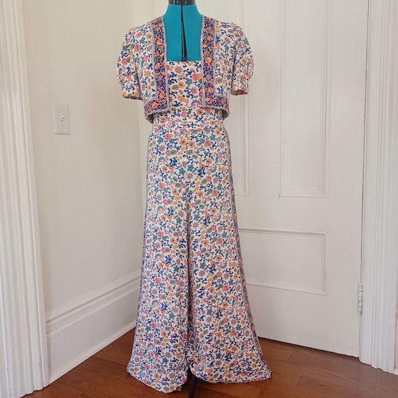 1930s Beach Pajama Set with Cropped Bolero (M) - image 2