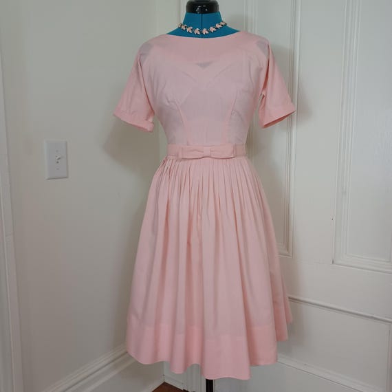 dusty pink vintage dress Vintage 1950s Deadstock Lordleigh Light Pink Silk and Rayon Dress SZ M –  The Barn Owl Vintage Goods main image 0