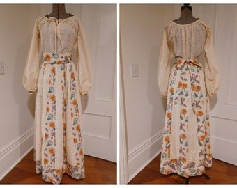 1970s Peasant Blouse and Maxi Skirt Set "Chessa Davis"