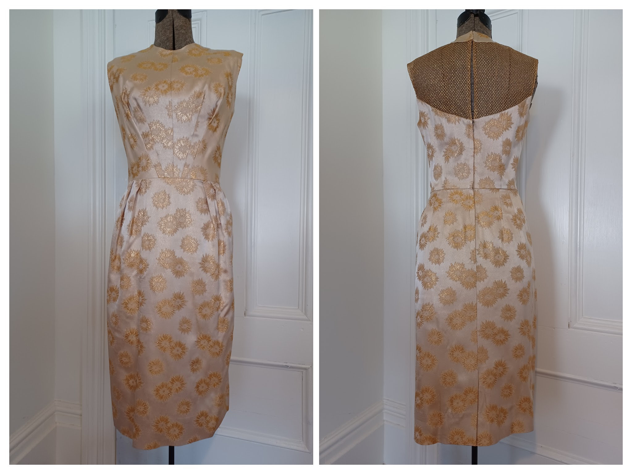 Gold vintage dress 1950s cocktail online