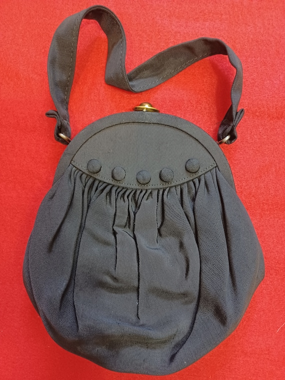 1940s Black Cloth Evening Bag