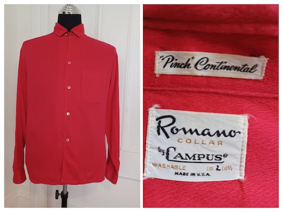 1950s Textured Cotton Loop Collar Shirt 