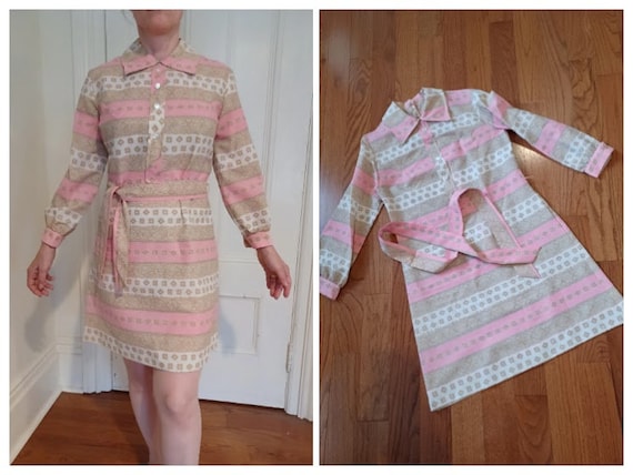 Late 1960s/ Early 1970s Mini Dress with Original … - image 1