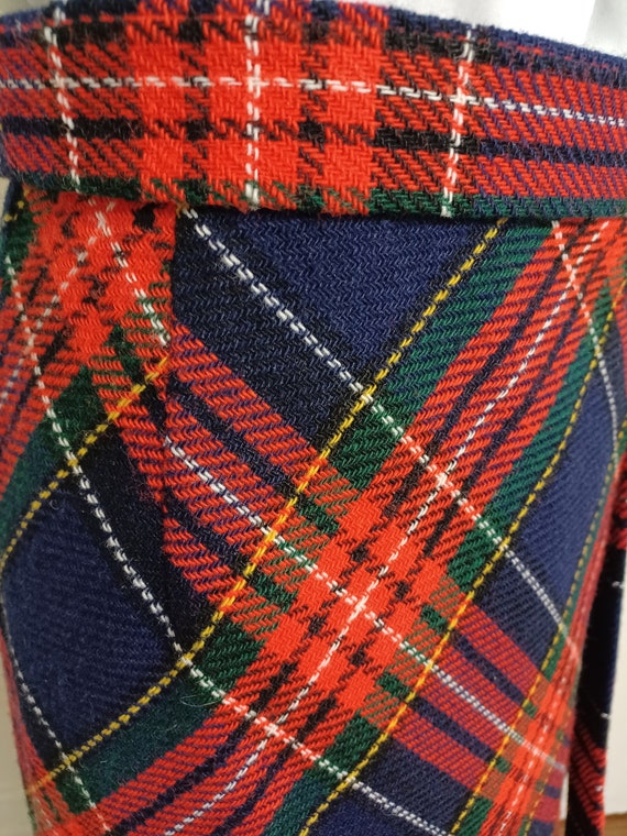 1970s Plaid Maxi Skirt with Tie Belt - Gem