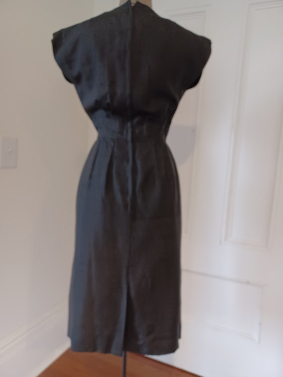 1950s Summer Weight Silk Wiggle Dress - image 4