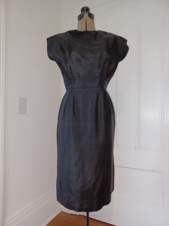 1950s Summer Weight Silk Wiggle Dress - image 1