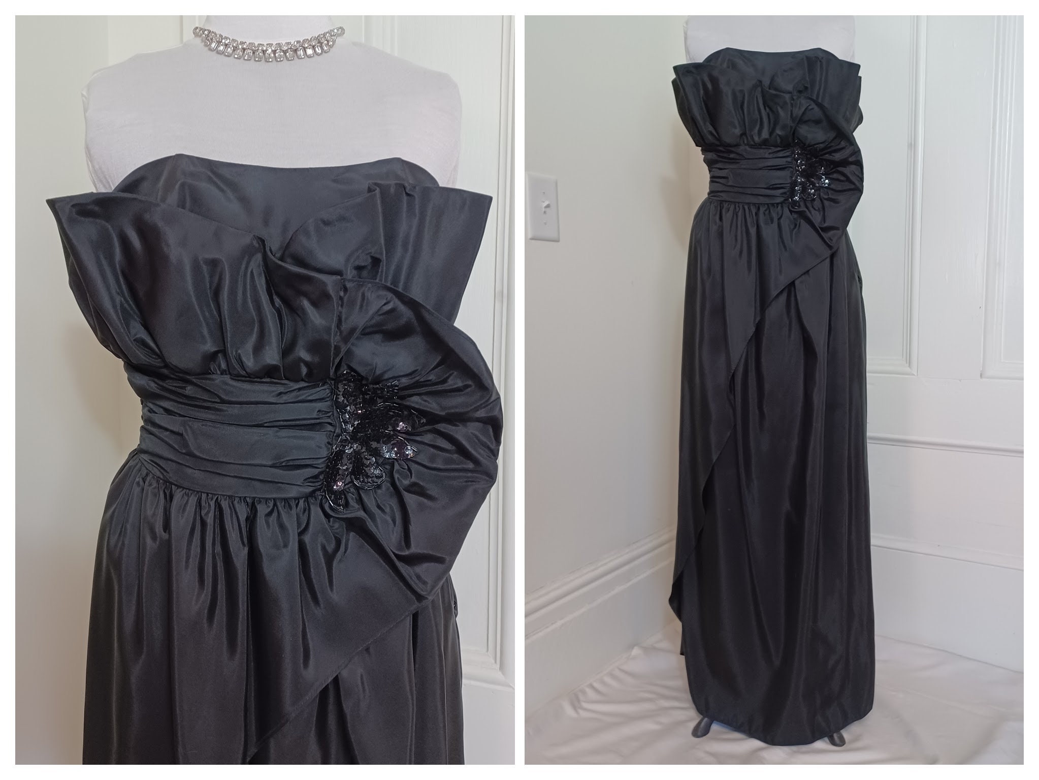 Gunne Sax Strapless Taffeta Gown