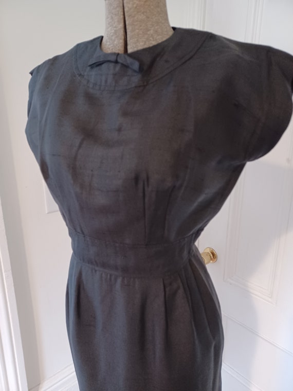 1950s Summer Weight Silk Wiggle Dress - image 2