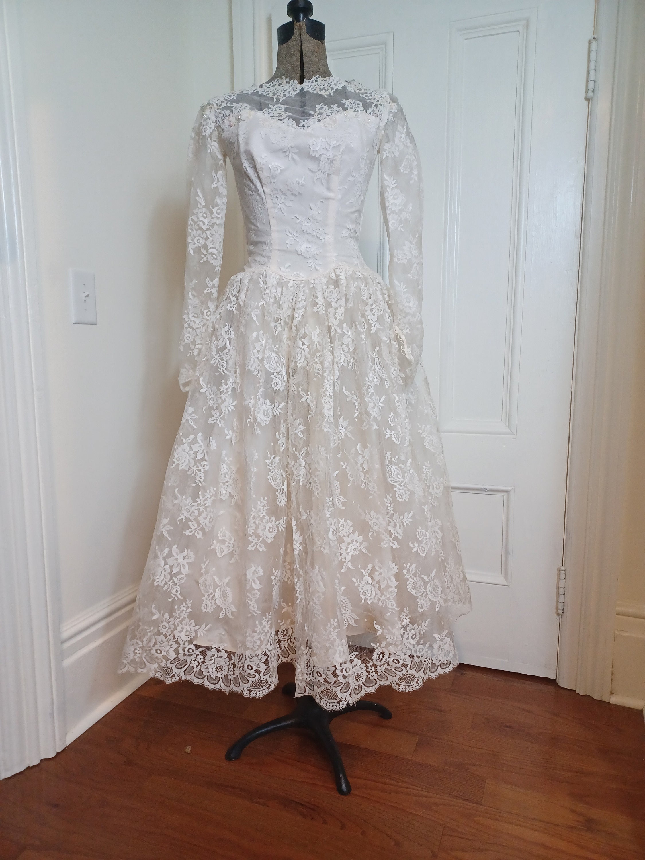 1950s Tea Length Wedding Dress