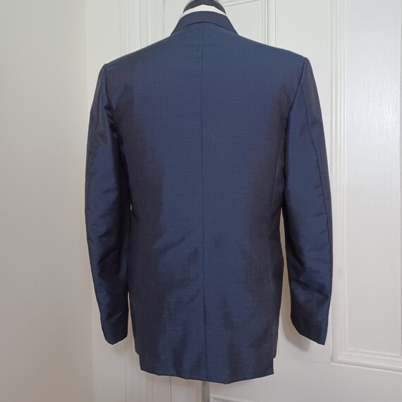 1960s Men's Blue Silk Suit Jacket - 