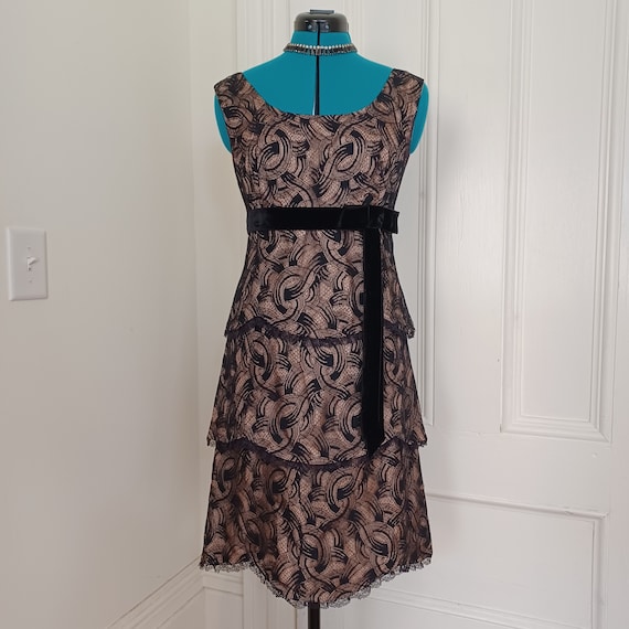 1960s Tiered Lace Cocktail Dress with Empire Waist - Alfred Werber