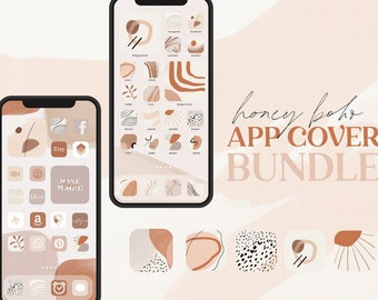 Honey Boho Aesthetic | IOS 14-15 iPhone App Icon Theme | 565 Covers, 9 Backgrounds
