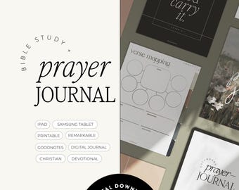 Bible Prayer Journal | Digital Hyperlinked PDF for iPad, Samsung, Remarkable, Printable using Goodnotes, Notability, Noteshelf, Noteful