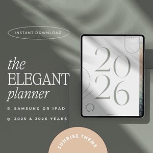 2026 Digital Planner for Goodnotes, Notability, iPad & Samsung Tab | Aesthetic Planner | Minimalist Modern Vertical | Dated
