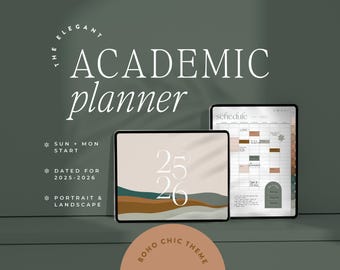 2025-2026 Academic Digital Planner – Boho Chic, Goodnotes, Notability