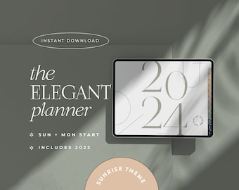 2024 Goodnotes Digital Planner, Notability | iPad & Tablet | That Girl Planner | Minimalist Modern Horizontal | Dated | The Elegant Planner