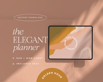 2024 Digital Planner for Goodnotes, Noteshelf, Xodo, Notability | The Elegant Planner, Dated, Horizontal, iPad & Tablet, Monday Sunday Start