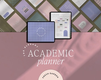 The Academic Elegant Planner - Digital 2026-27, Dated, Horizontal Vertical, Goodnotes, Notability for iPad & Tablet | Garden Theme