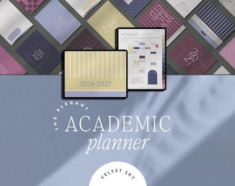 2026-2027 Elegant Academic Planner – Dated Digital Horizontal Vertical (Digital Download)