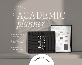 2025-2026 Academic Digital Planner – Minimalist, Goodnotes, Notability (Digital Download)