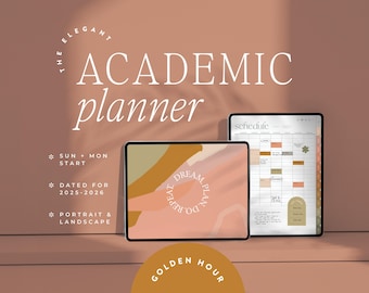 2025-2026 Digital Academic Planner – Horizontal Layout, Goodnotes, Notability (Digital Download)