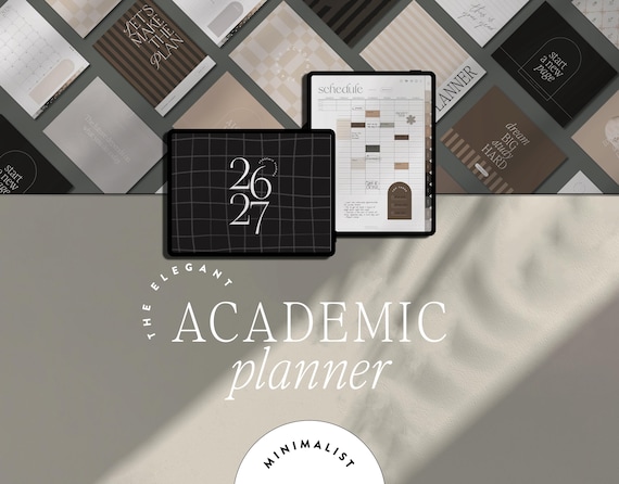 2026-2027 Academic Digital Planner – Minimalist, Goodnotes, Notability (Digital Download)