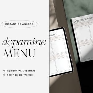 Dopamin Menü | ADHS Vorlage | Glücksplaner | Minimalistisches Design | Printable, iPad, Samsung, reMarkable, Goodnotes, Notability Dopamenu