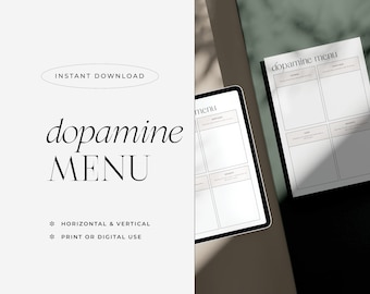 Dopamine Menu Template | ADHD Planner, Happiness Tracker (Printable, Digital)