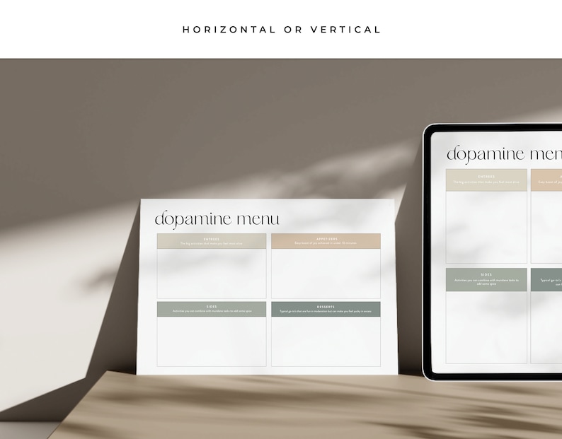 Modèle de menu de dopamine | Agenda TDAH, suivi du bonheur (imprimable, numérique) image 2