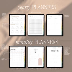 2026 Digital Planner for Goodnotes, Notability, iPad & Tablet | Aesthetic Planner | Minimalist Modern Vertical | Dated image 4