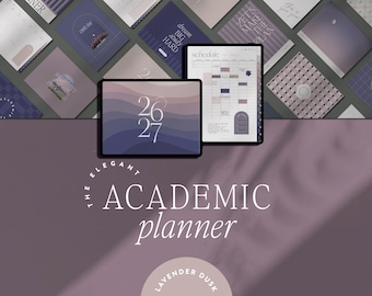 2026-27 Academic Digital Planner – Minimalist, Dated, Lavender Dusk (For Goodnotes & Notability)