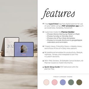 2026 2027 Digital Planner for Goodnotes, Notability, iPad & Tablet | Aesthetic Planner | Minimalist Modern Vertical | Dated image 2