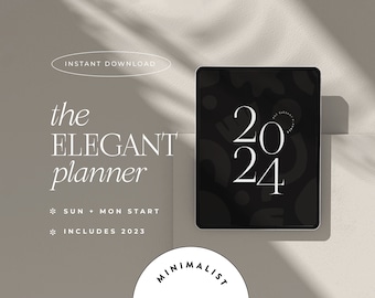 2024 Digital Planner, Goodnotes Notability | iPad & Tablet | ADHD Planner | Minimalist Modern Vertical | Dated | The Elegant Planner