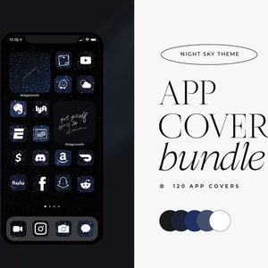 Night Sky | IOS iPhone App Shortcut Icons Theme | 120 Icons | Galaxy, Stars, Dark Night Theme