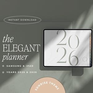 2026 Goodnotes Digital Planner, Notability | iPad & Tablet | That Girl Planner | Minimalist Modern Horizontal | Dated | The Elegant Planner