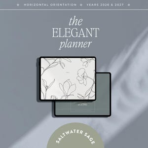 2026 2027 Goodnotes Digital Planner, Notability | iPad & Tablet | Minimalist Modern Horizontal | Dated